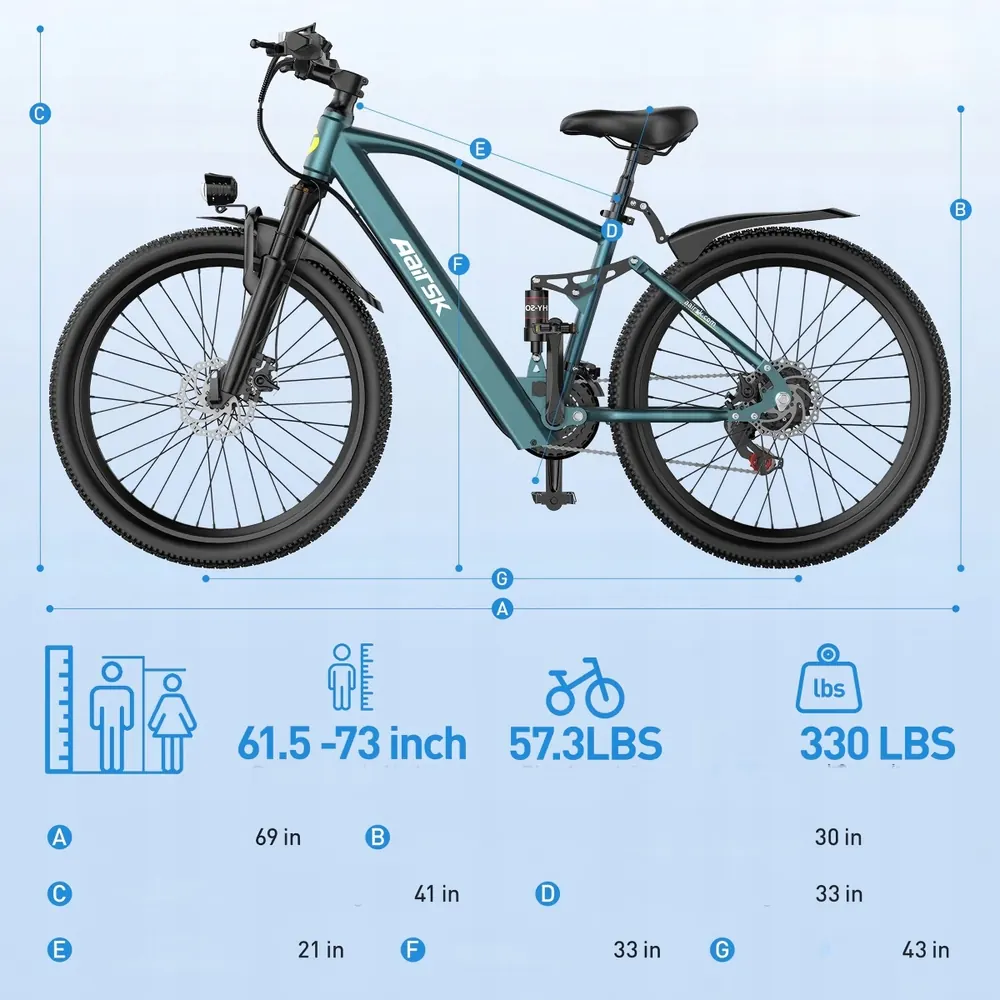 AAIRSK GT900 Bicicleta Eléctrica de Montaña image 9