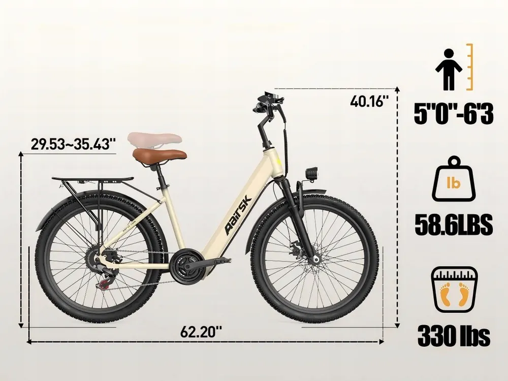 AAIRSK SU7 Bicicleta Eléctrica Urbana image 13