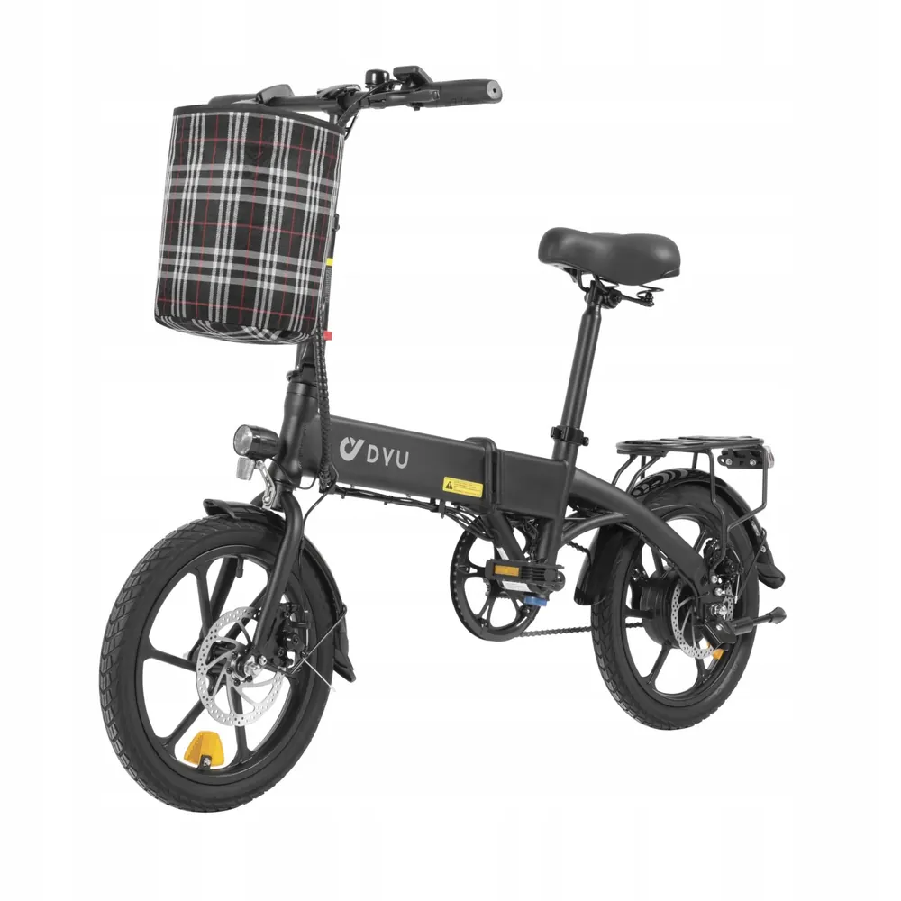 Bicicleta eléctrica plegable DYU A1F PRO negra con ruedas de 16 pulgadas