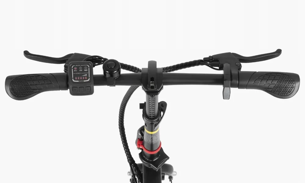 Logotipo de la marca DYU en la bicicleta eléctrica plegable A1F PRO
