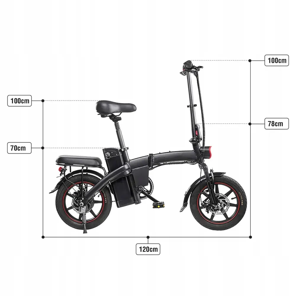 Bicicleta eléctrica DYU A5 plegable con carga máxima 120 kg