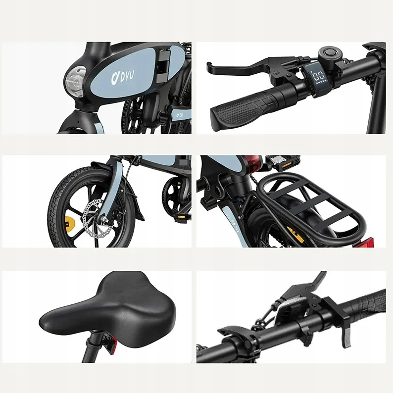 Cuadro de aluminio de la bicicleta eléctrica DYU C2 250W 25km/h