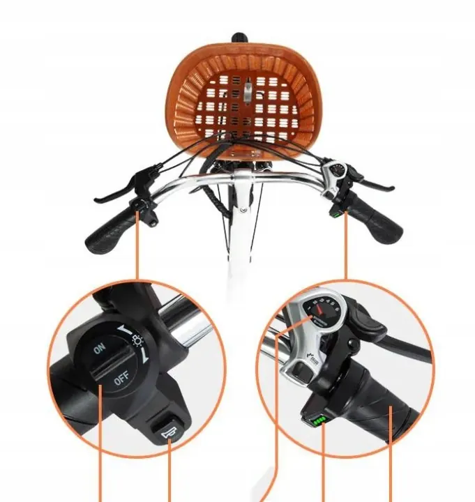 Modelo DYU C6 KAKA de bicicleta eléctrica urbana.