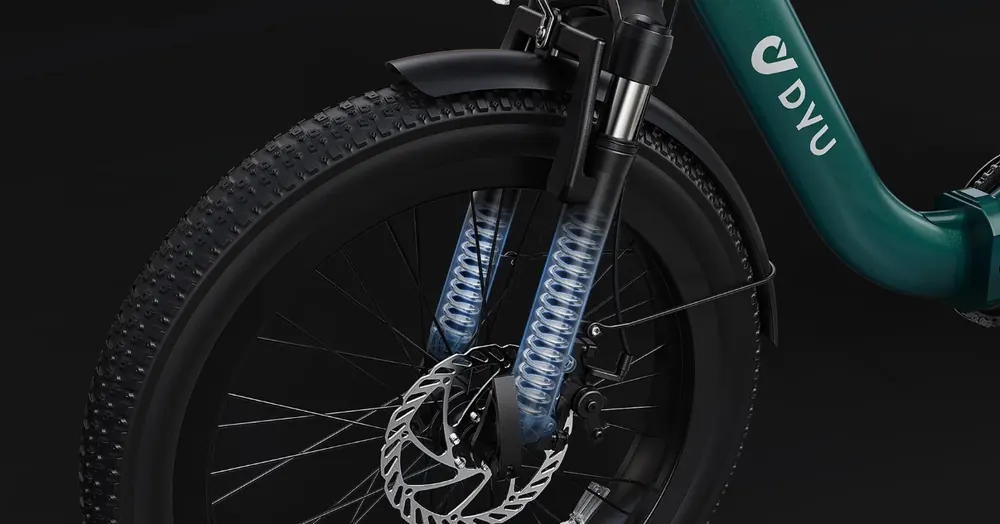 Ruedas de 20 pulgadas en bicicleta eléctrica plegable DYU C9