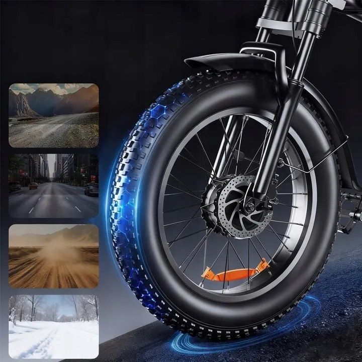 Emoko C93 con ciclista de 165-200 cm, bicicleta eléctrica doble motor