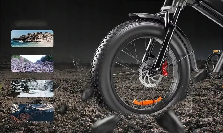 Motor de 250W en la bicicleta eléctrica EMOKO C99 con batería 20AH