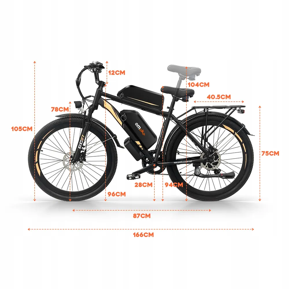 Cuadro de aluminio de la bicicleta eléctrica EMOKO EC27 resistente y ligero