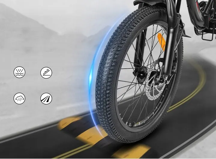 Bicicleta eléctrica plegable Samebike CY20 peso 34 kg con embalaje