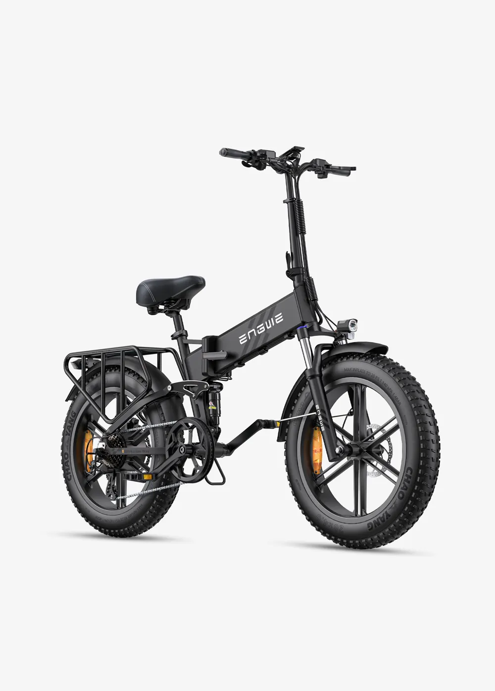 Bicicleta eléctrica plegable ENGWE ENGINE PRO 2.0 negra con ruedas 20x4.0