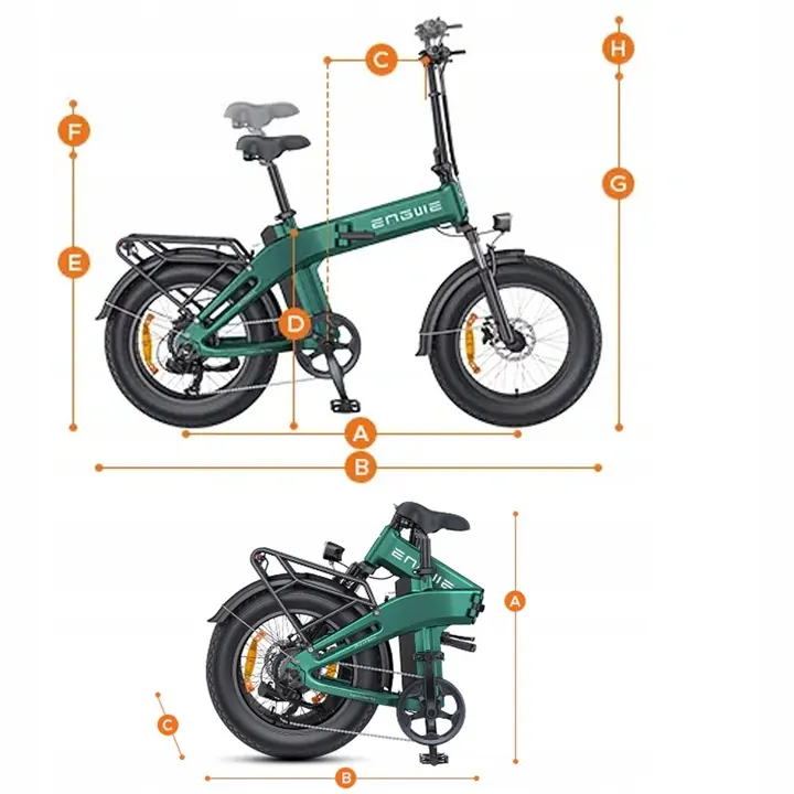 ENGWE EP-2 3.0 Boost plegable en color verde con batería de 13.5AH