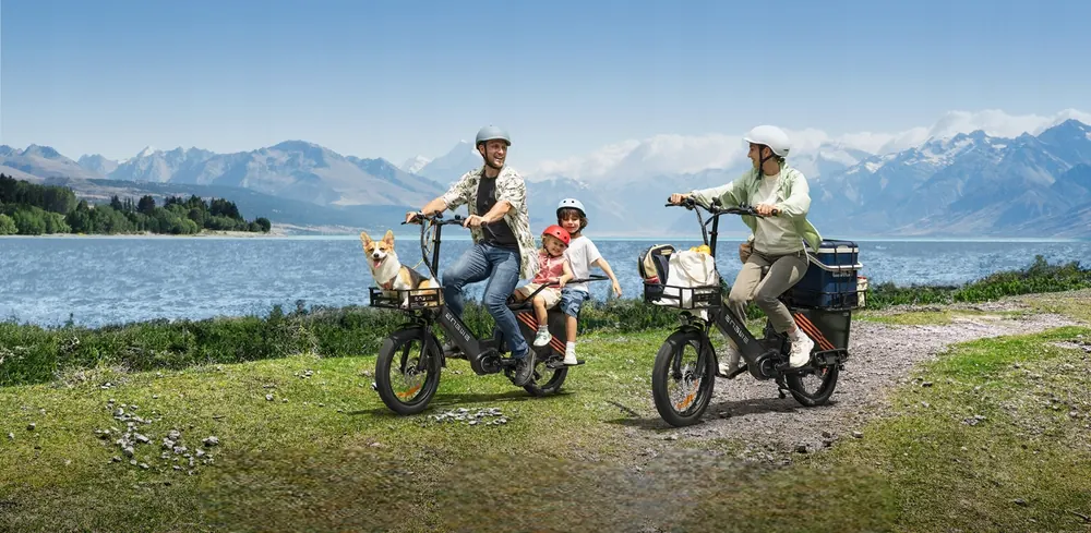 Bicicleta eléctrica ENGWE LE20 azul con batería 48V 19.2Ah y autonomía 180 km