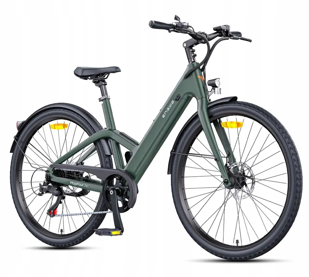 Bicicleta eléctrica ENGWE MapFour N1 AIR ST verde con GPS integrado