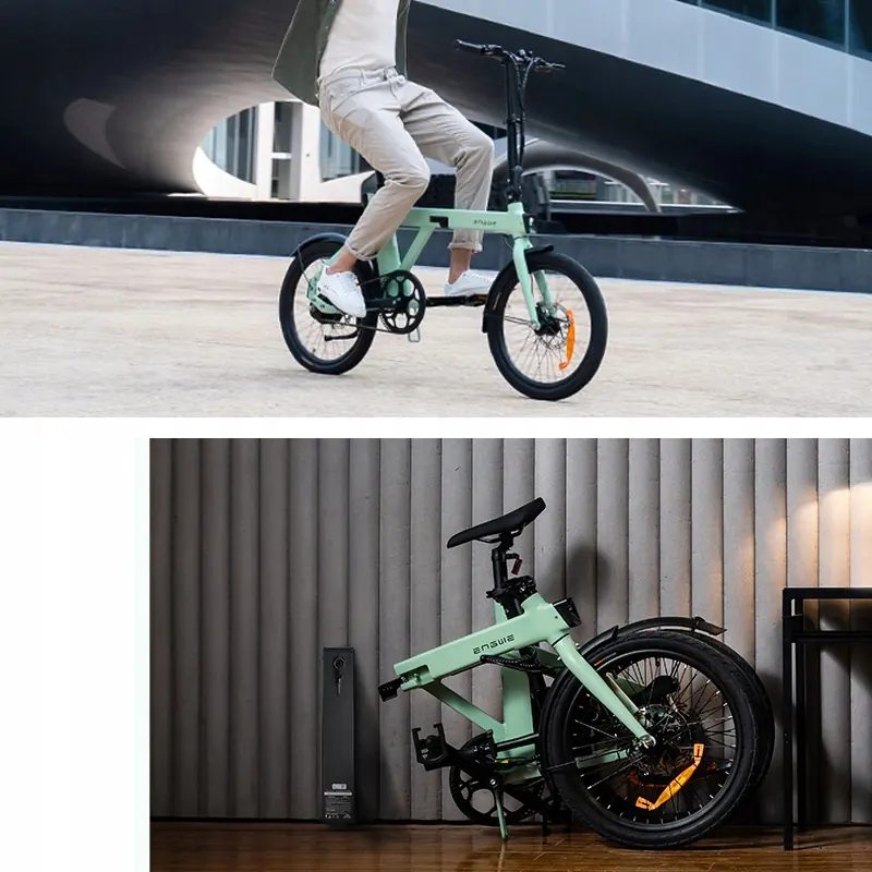 ENGWE P20 modelo P20, bicicleta eléctrica plegable con correa de carbono
