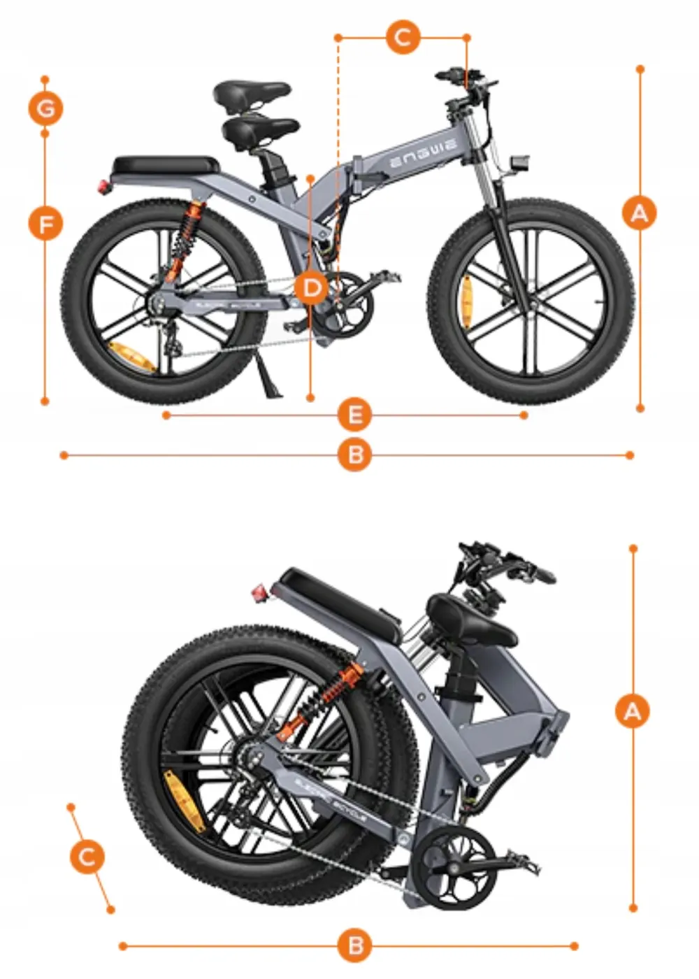 Modelo ENGWE X26 bicicleta eléctrica con freno de aceite