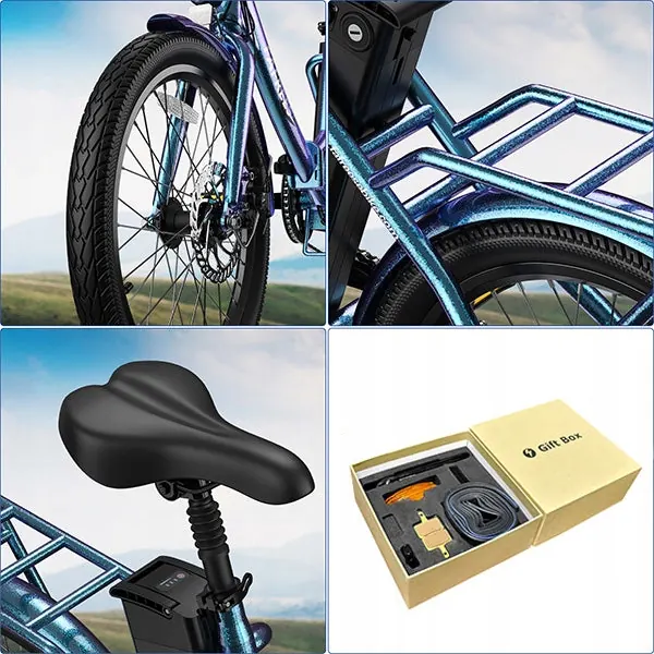 Bicicleta eléctrica FAFREES F20 soporta carga máxima de 120 kg.