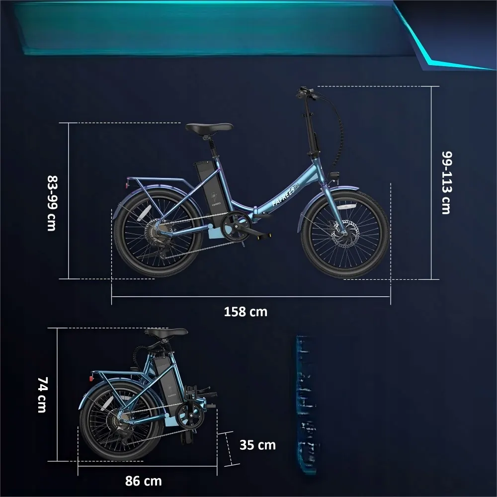 Bicicleta eléctrica FAFREES F20 adecuada para usuarios de 155 a 195 cm.