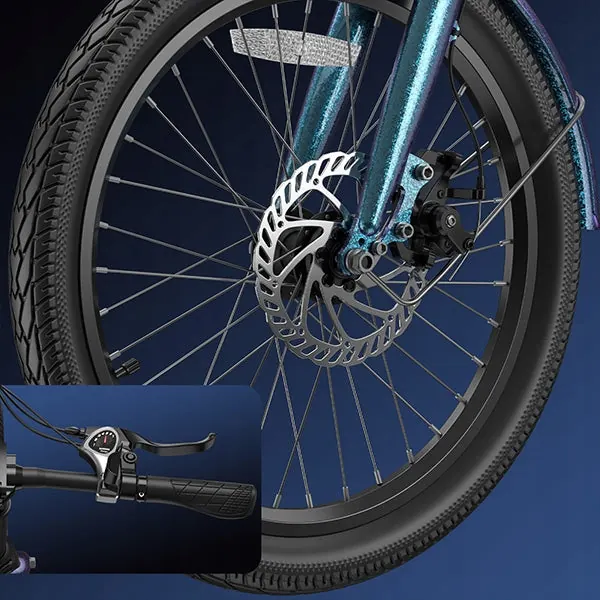 Bicicleta eléctrica FAFREES F20 con cuadro de aluminio ligero y resistente.