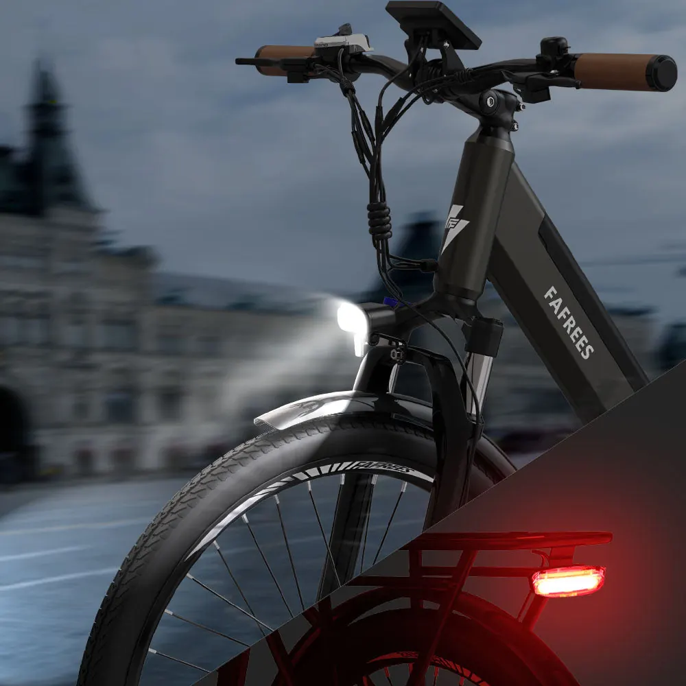 Rueda de 26 pulgadas en bicicleta eléctrica Fafrees F26 Pro verde