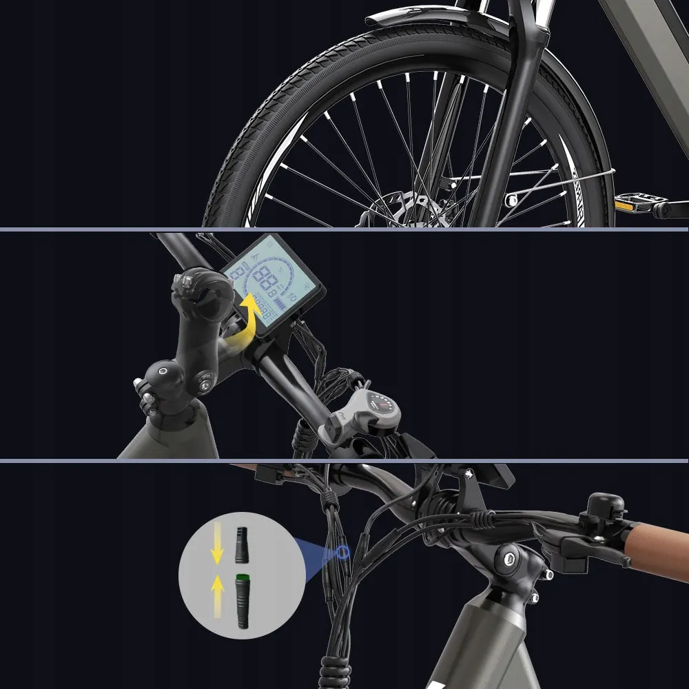 Motor de 250 W en bicicleta eléctrica Fafrees F26 Pro para ciudad