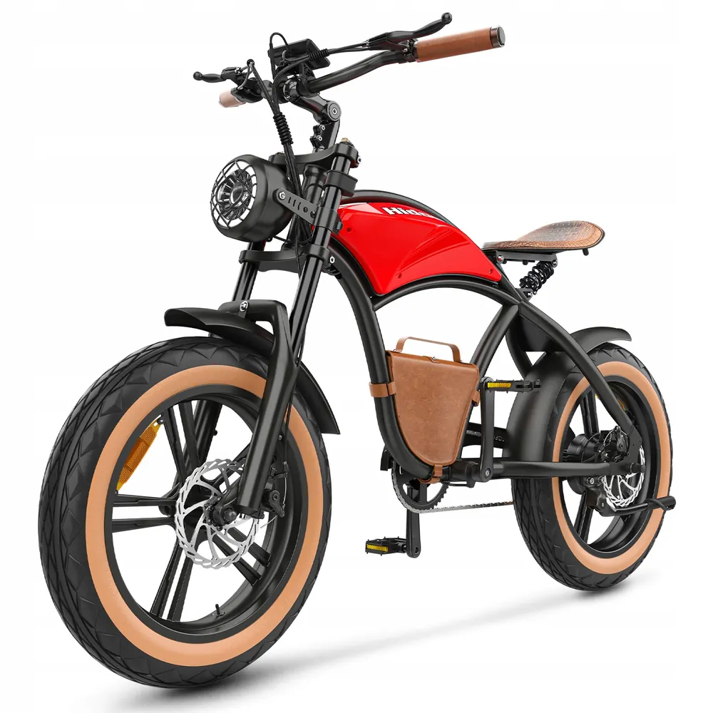 Vista lateral de la e-bike HIDOES B10 1000W con neumáticos anchos