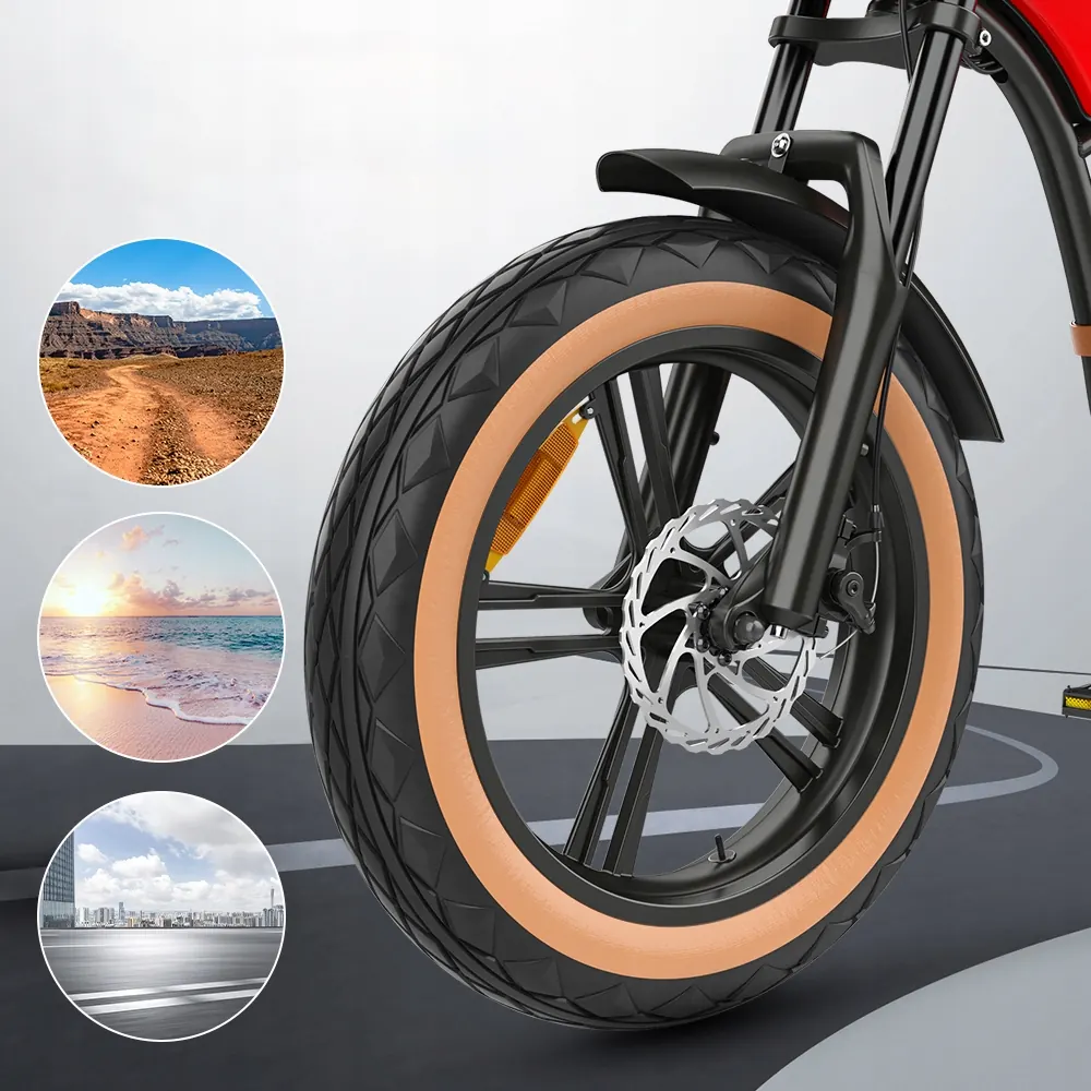 Frenos de disco mecánicos en la bicicleta eléctrica HIDOES B10