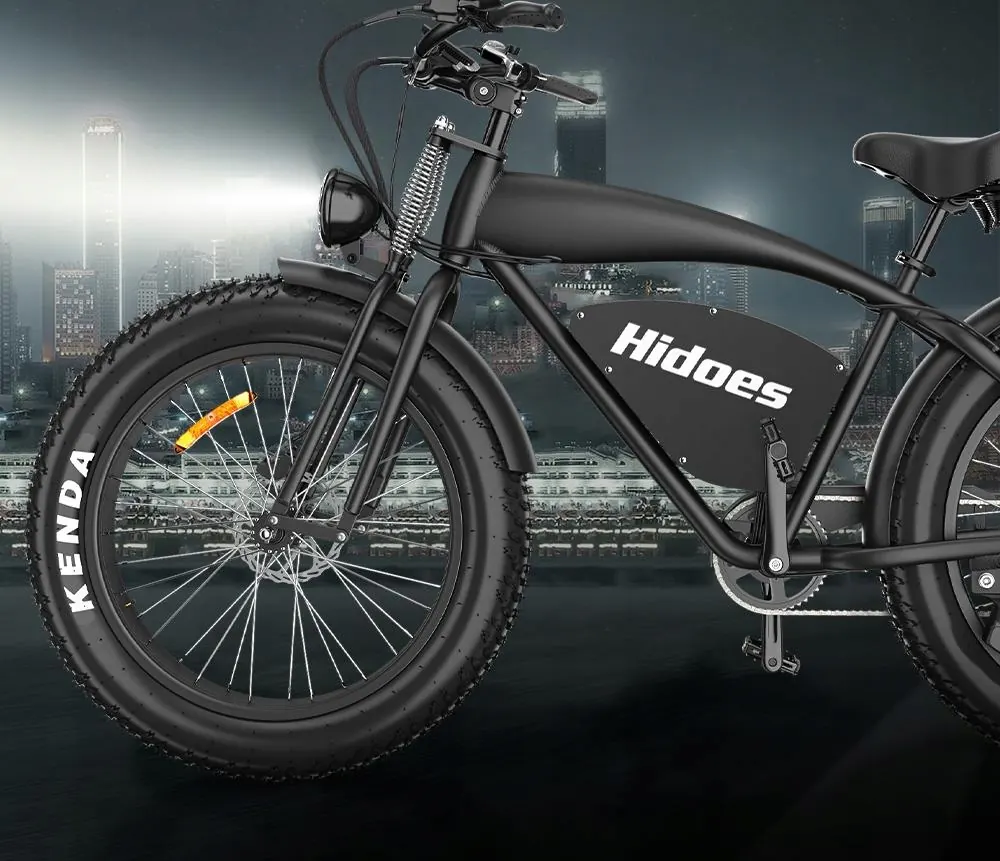 Cuadro de aluminio de la bicicleta eléctrica HIDOES B3 Fat Tire 26" negra