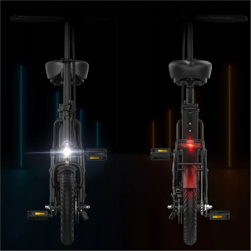 Ruedas de 14 pulgadas en la bicicleta eléctrica plegable Hidoes C5