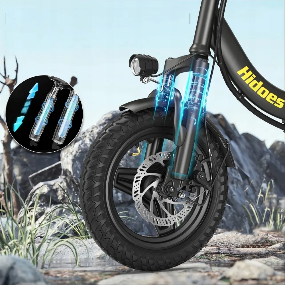 Bicicleta eléctrica plegable Hidoes C5 en color negro.