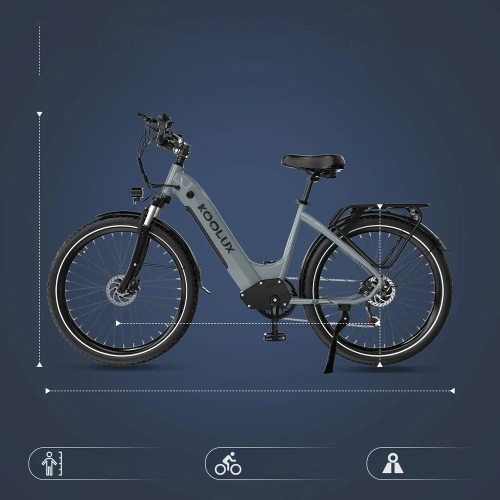 Marco de aluminio de la bicicleta eléctrica KOOLUX X2 26"