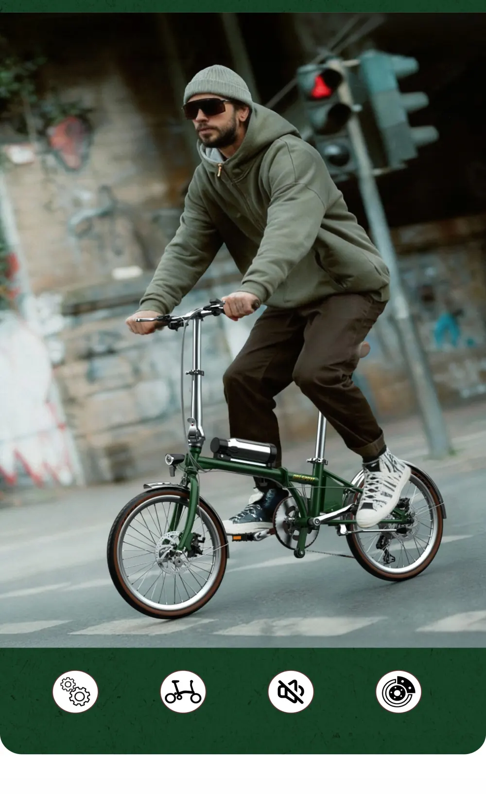 Rueda de 20 pulgadas de la bicicleta eléctrica ONESPOT OT02 PRO 250W.