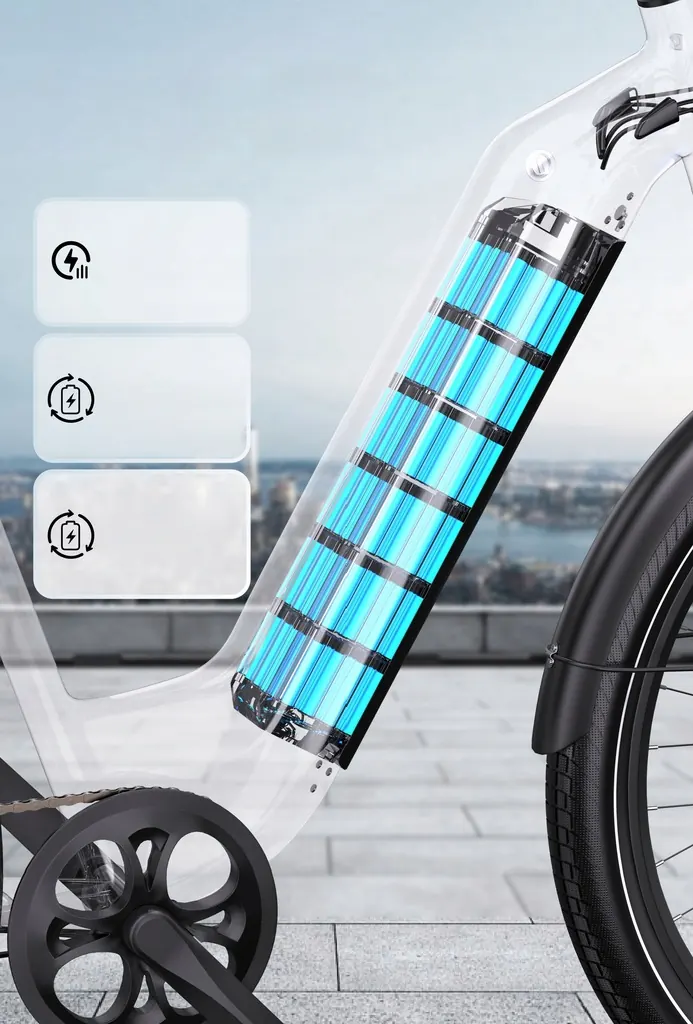 Motor eléctrico de 250W en la bicicleta Onesport OT05, potencia nominal