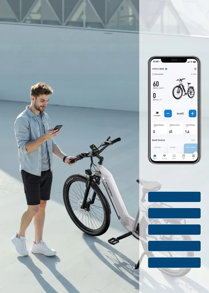 Bicicleta eléctrica Onesport OT05 en color blanco brillante