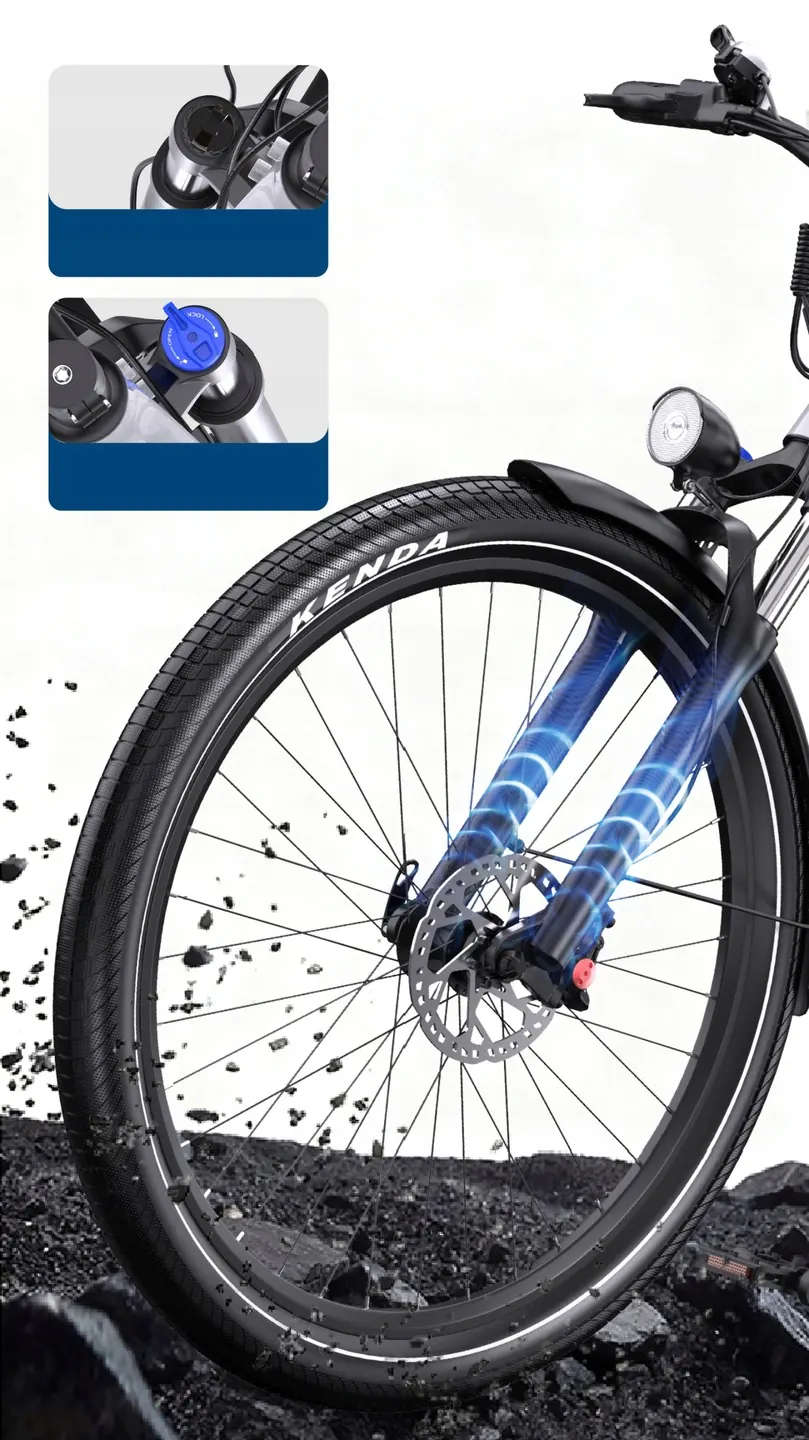 Bicicleta eléctrica Onesport OT05 con cuadro de aluminio blanco