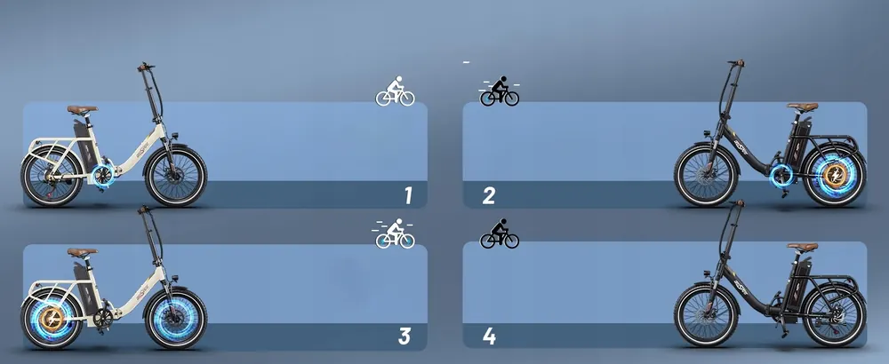 Carga máxima 120 kg soportada por la bicicleta eléctrica ONESPOT OT16-2