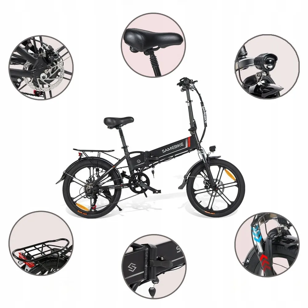 Motor de 250W en la bicicleta eléctrica SAMEBIKE 20LVXD30-II