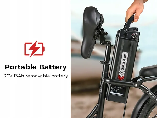 SAMEBIKE CY20 bicicleta eléctrica plegable parcialmente ensamblada y ajustada.