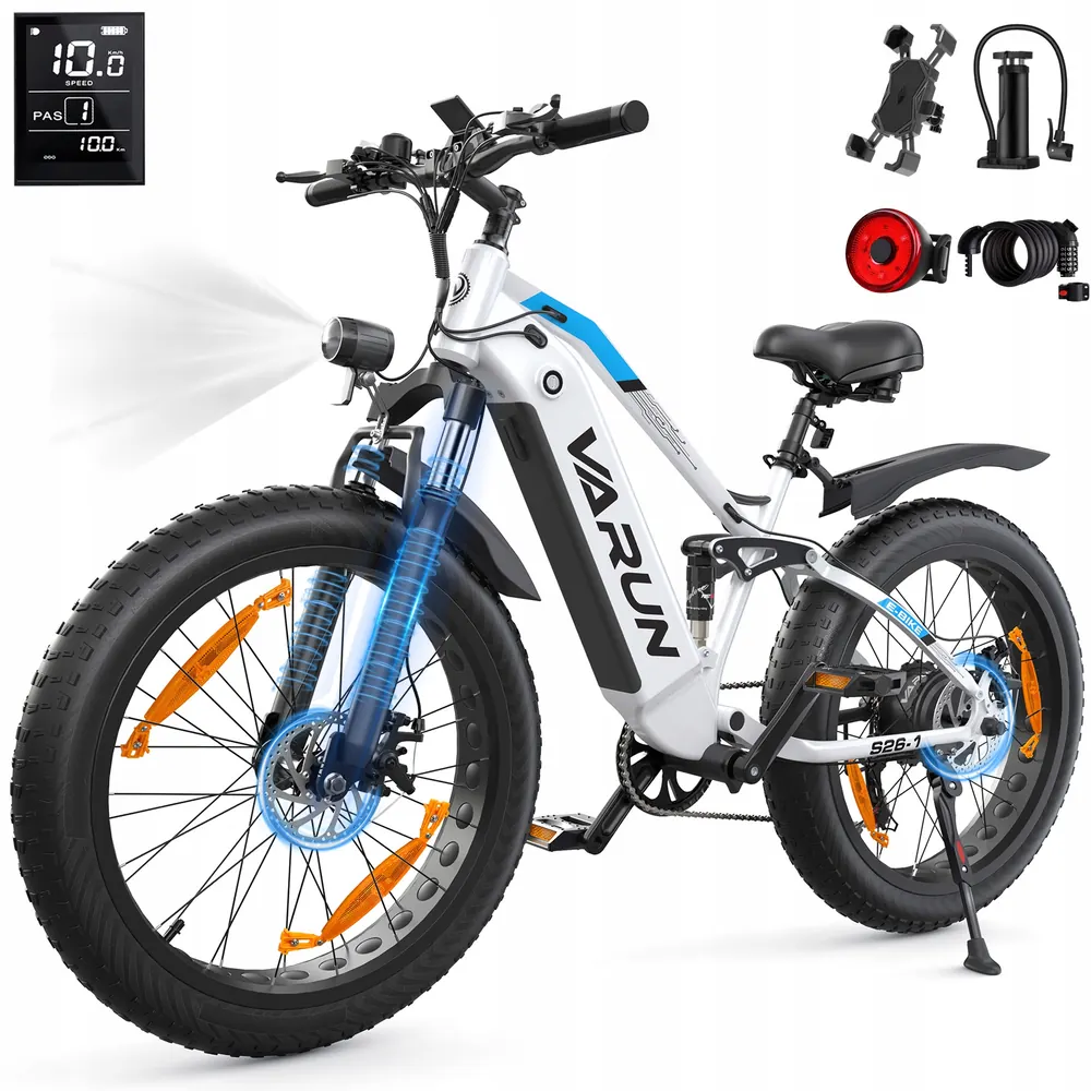 Bicicleta eléctrica VARUN 26X4.0 con batería de 48V y 18AH.