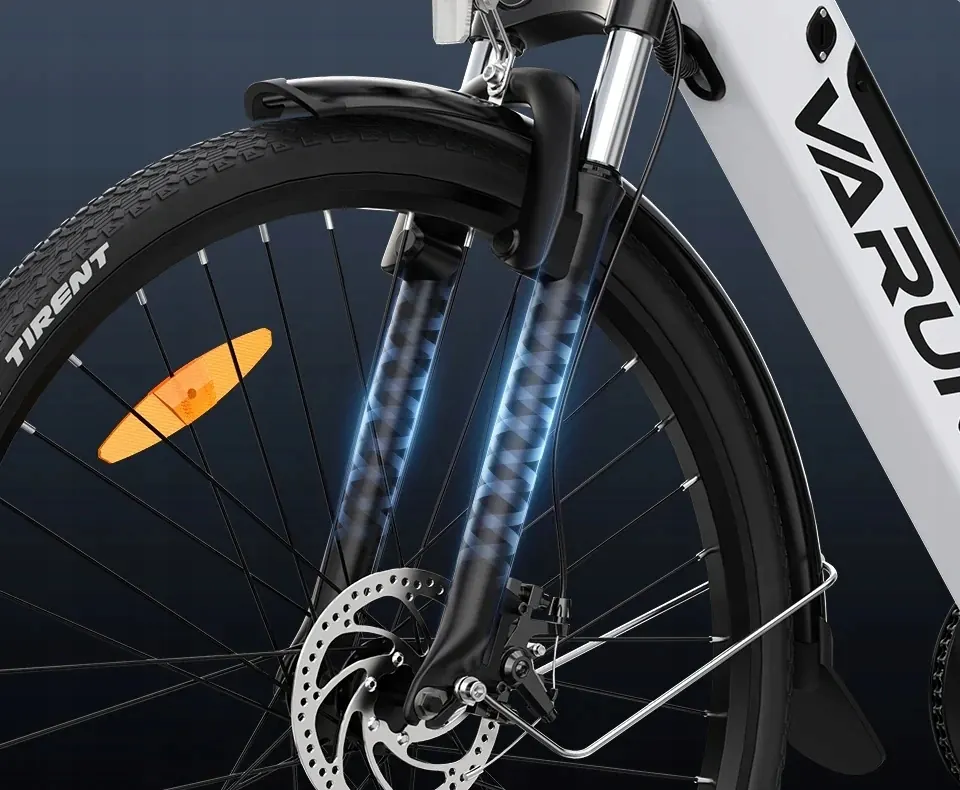 Varun S700-1 bicicleta eléctrica blanca talla L para ciclistas de hasta 190 cm
