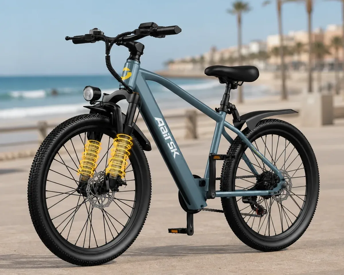 Bicicleta eléctrica AAIRSK GT300 de montaña con cuadro de aluminio y batería extraíble