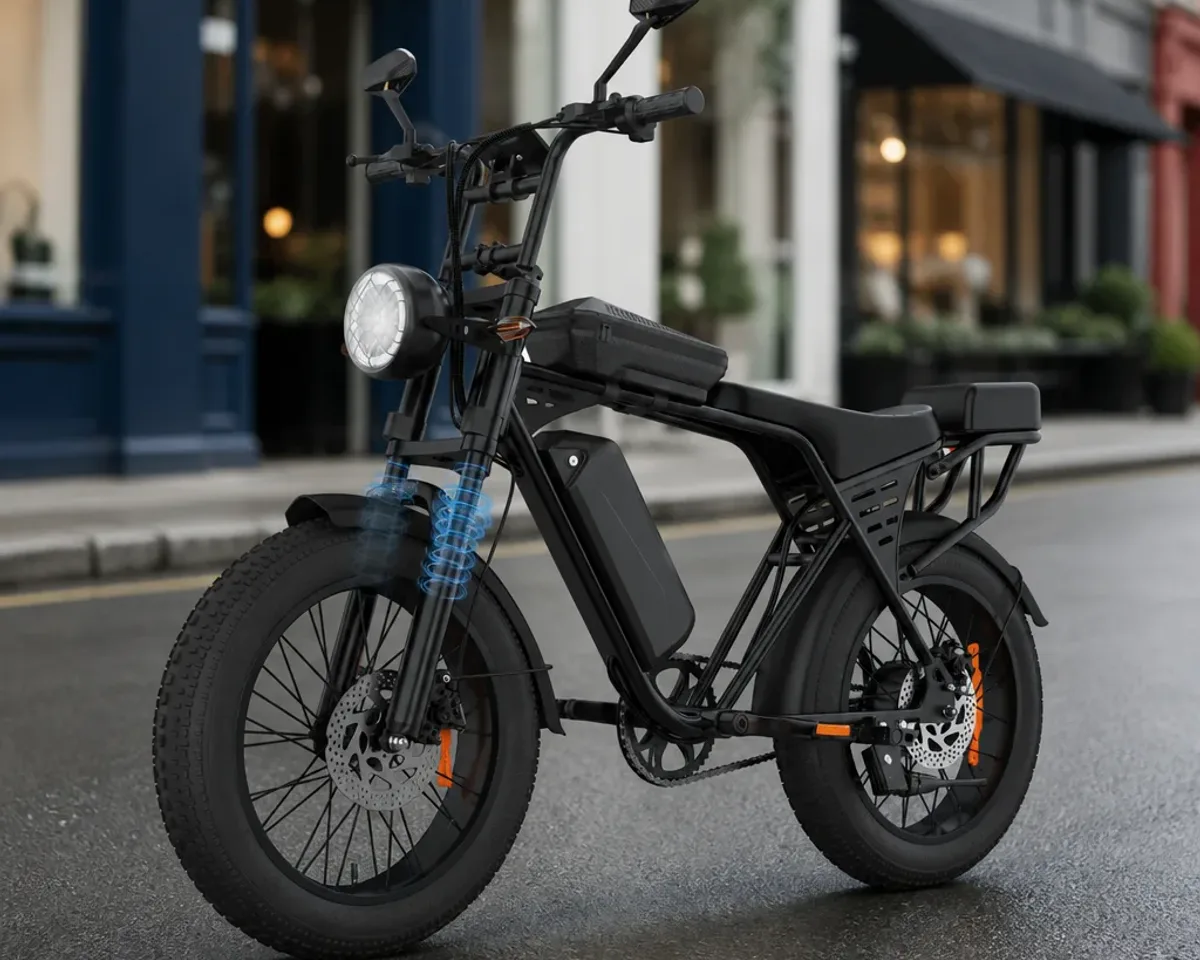 Bicicleta eléctrica AAIRSK X5 con neumáticos anchos de 20 pulgadas