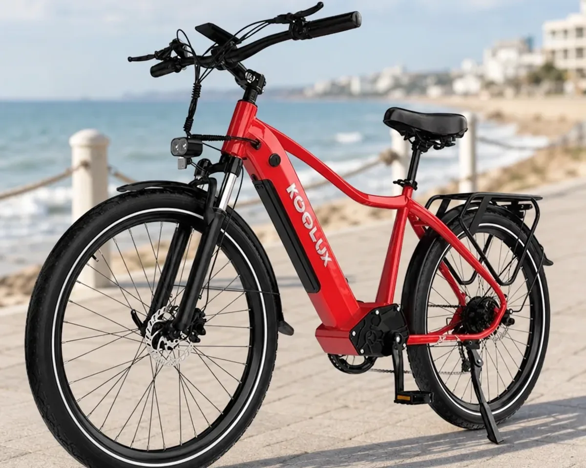 Bicicleta eléctrica de montaña rodando por un sendero forestal en España