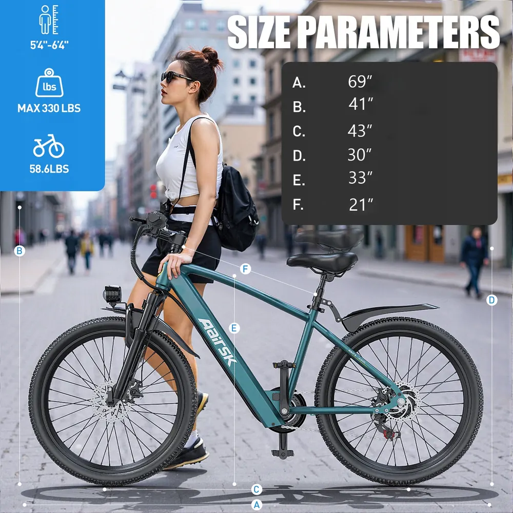 Rueda de 26 pulgadas en bicicleta eléctrica Aairsk GT300