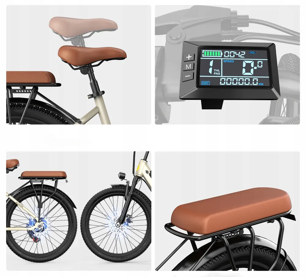 Bicicleta eléctrica Aairsk S600 con capacidad de carga máxima de 120 kg.