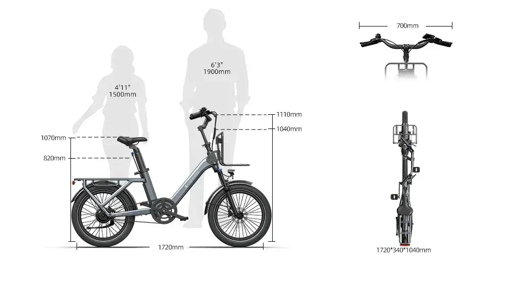 ADO Air One Pro | Ultra Bicicleta Eléctrica Cargo Familiar image 2