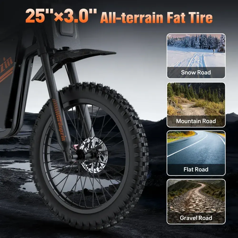 Bopzin Q8 Fat Tire Eléctrica de Montaña image 5