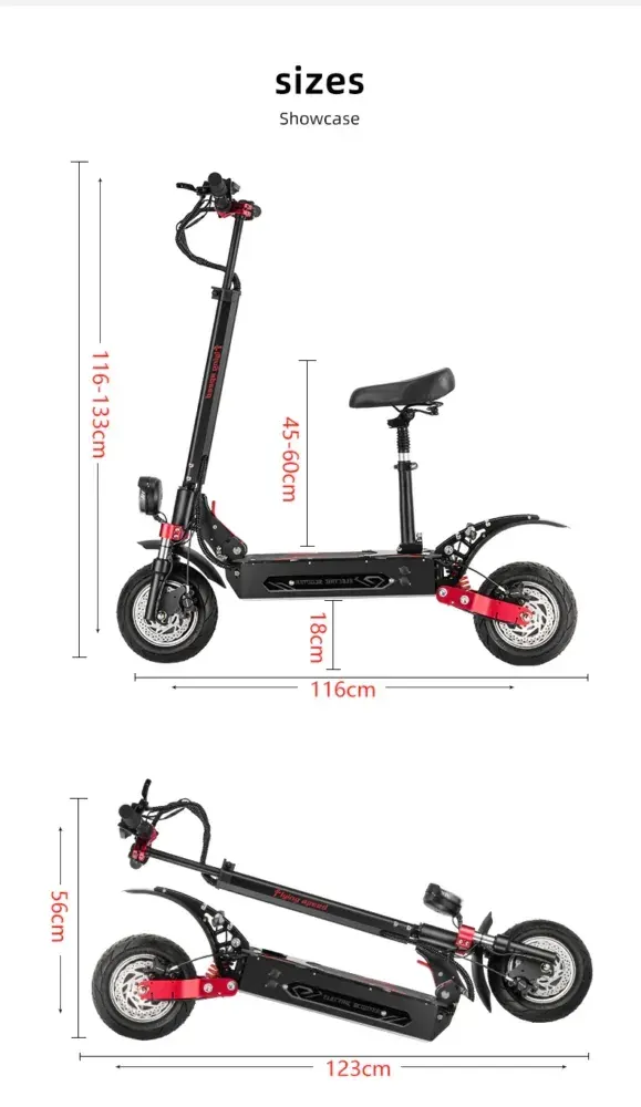Boyueda Q7 Pro Max plegable en vista lateral completa, con ruedas anchas y cuadro de aluminio.