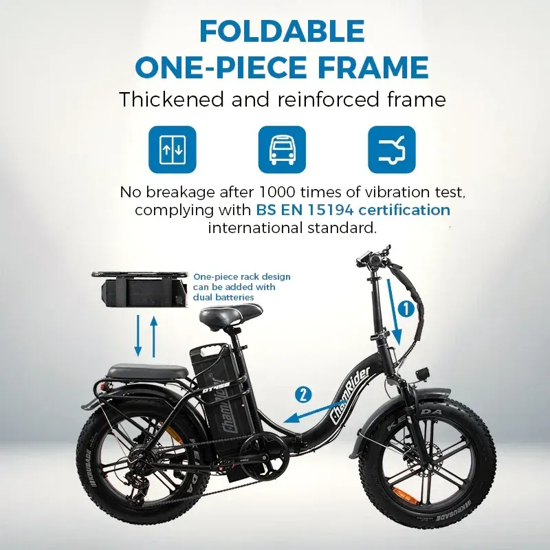 ChamRider DT450 Bicicleta Eléctrica Plegable image 3