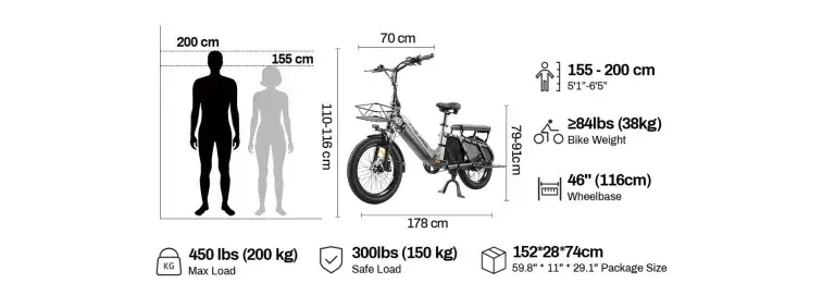 Coswheel HQ20 Bicicleta Eléctrica de Carga image 2