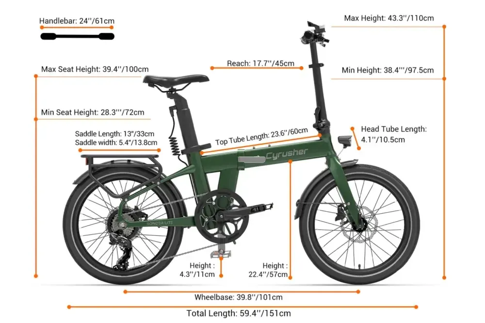 Cyrusher Sonder Lite Bicicleta Eléctrica Plegable image 2