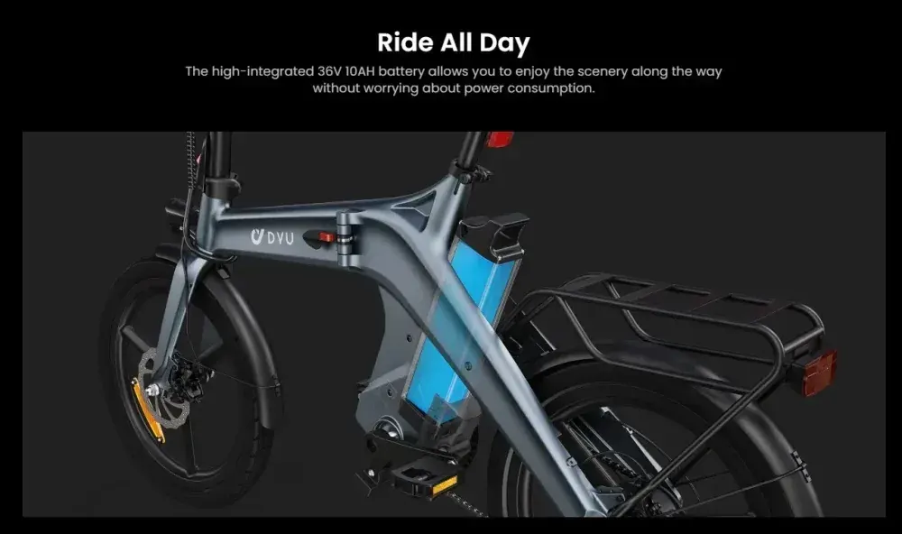 DYU T1 Bicicleta Eléctrica Plegable de 20 Pulgadas image 8